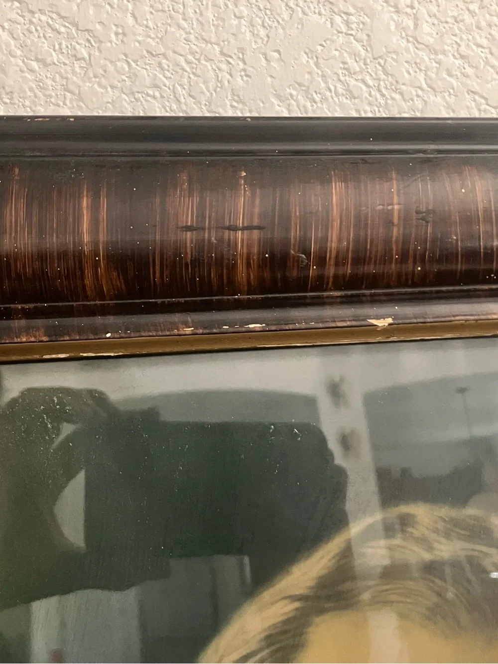Framed Antique Portrait of FDR in Brown  Frame